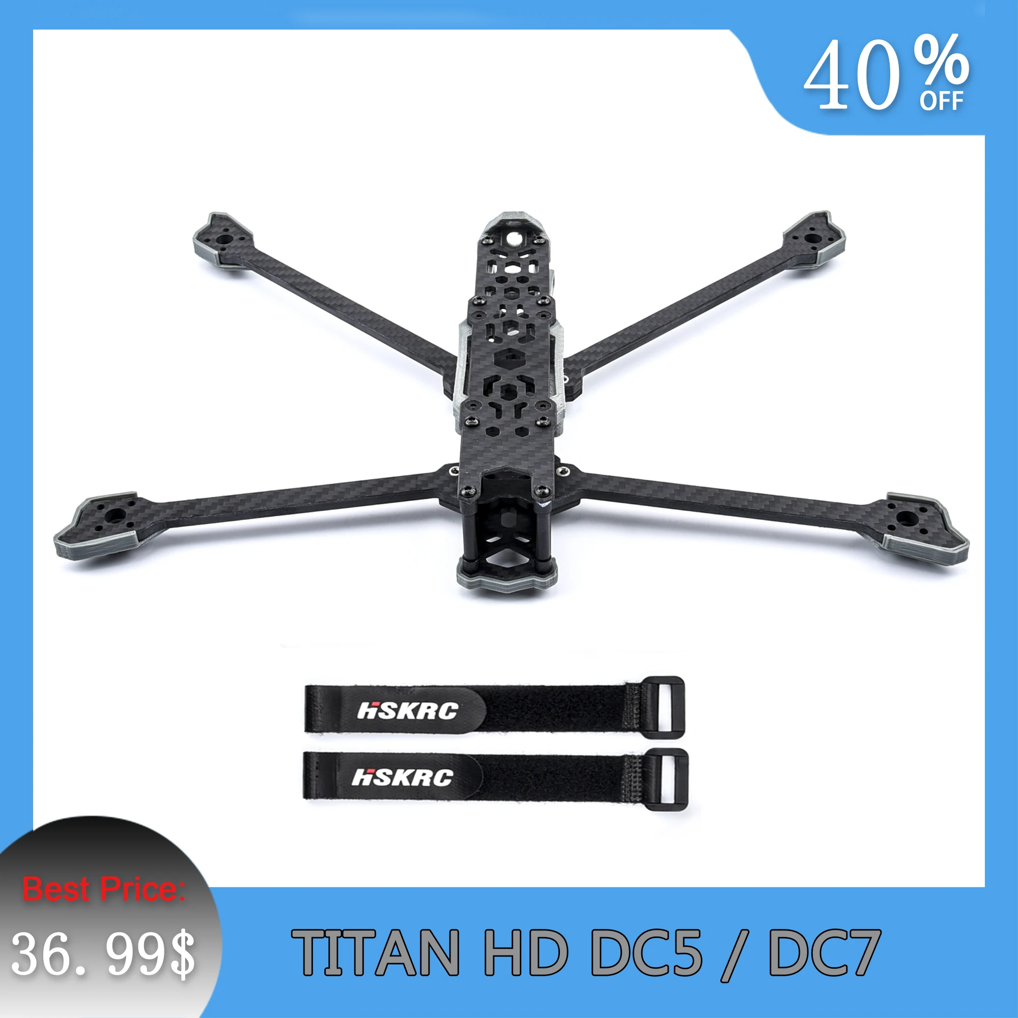 Рамка из углеродного волокна TITAN DC5 V1.4, DC5-HD, 222 мм/DC7, DC7-HD мм, 7 дюймов, HD, для дрона FPV
