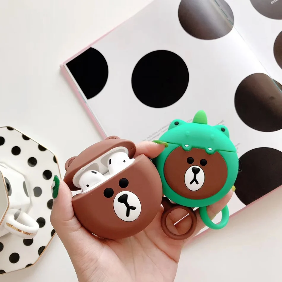 Милый чехол для Airpods Apple, чехол для наушников s, беспроводные наушники, защитный чехол, чехол для Airpods 1, 2, силиконовый чехол для AirPods