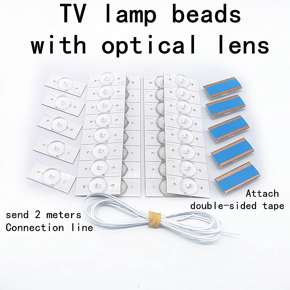 

LED Light Strip LED Backlight Lamp Beads 3V/6V SMD Lamp Beads With Optical Lens Fliter For 32-65 Inch LED TV Repair Brand New