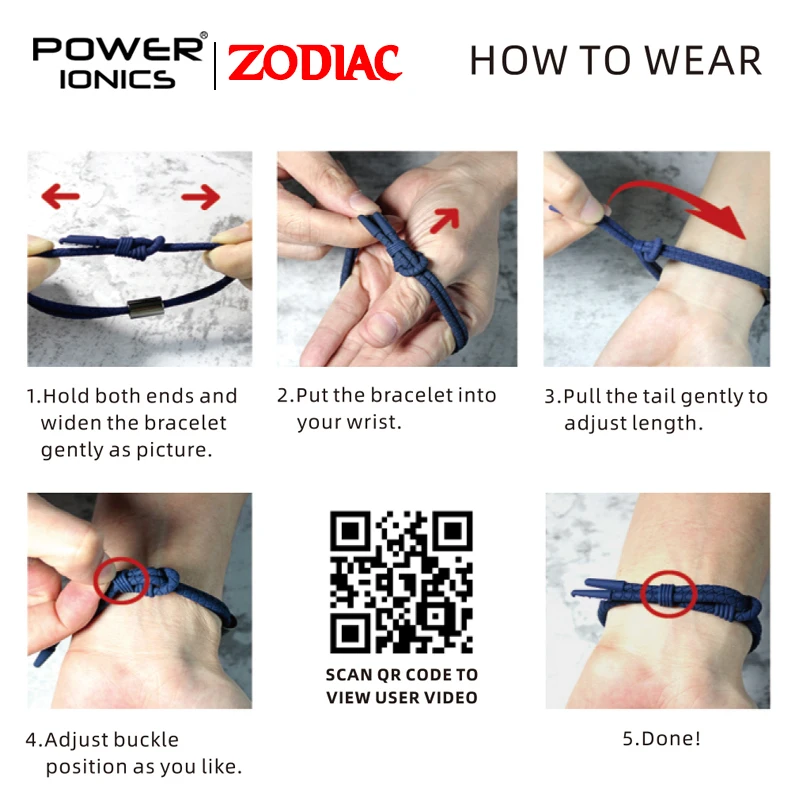 Модный спортивный браслет унисекс Power Ionics K Gold Lucky Знак зодиака водонепроницаемый