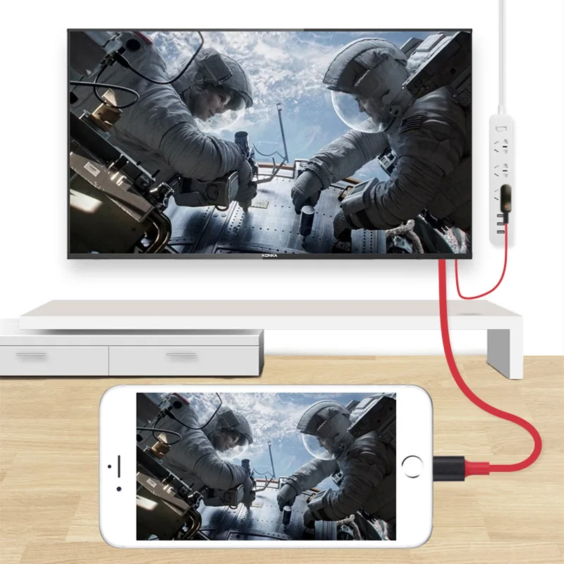Для iPhone iPad Lightning и зарядным устройством USB к HDMI адаптер конвертер кабель HDTV 1080P ТВ