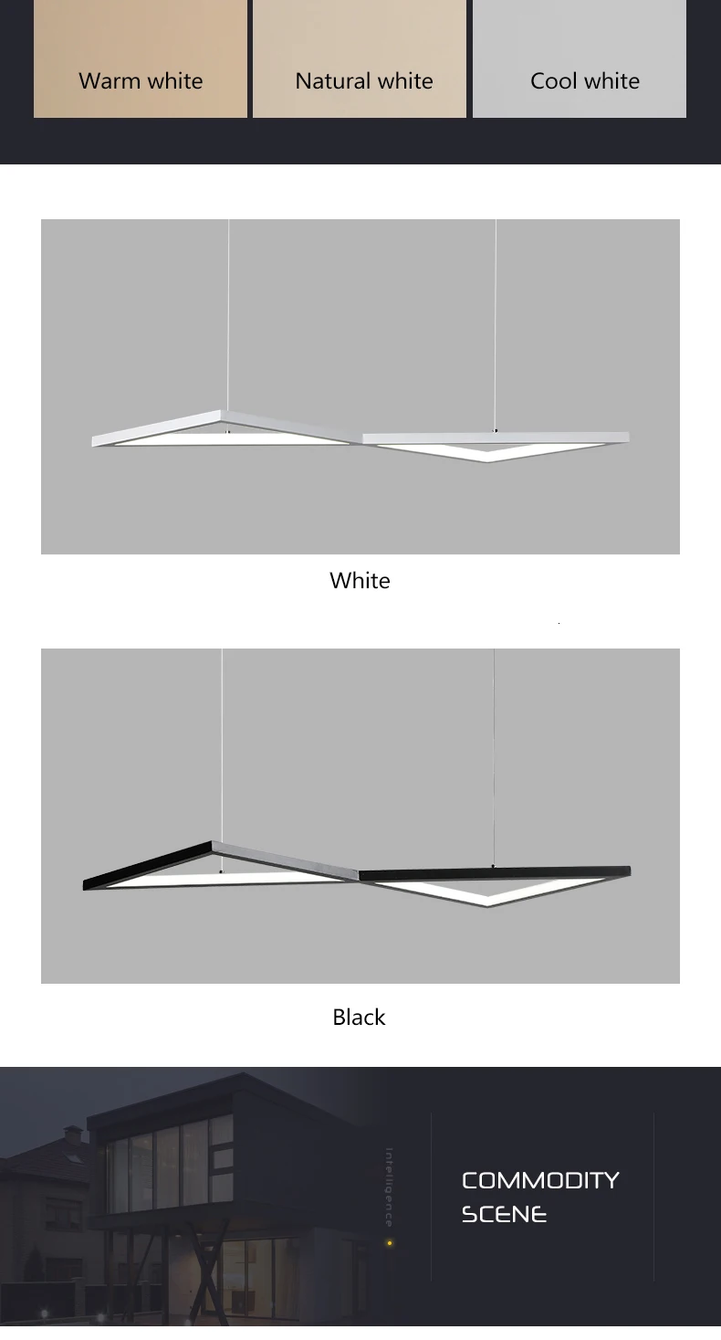 Белый/черный Led люстра освещение для столовой кухни блеск led светильник подвесной установка современная люстра
