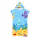 Детское полотенце из микрофибры для серфинга, пончо для плавания, пляжа, купальный костюм для дайвинга, сменный халат, женский халат, пляжная одежда