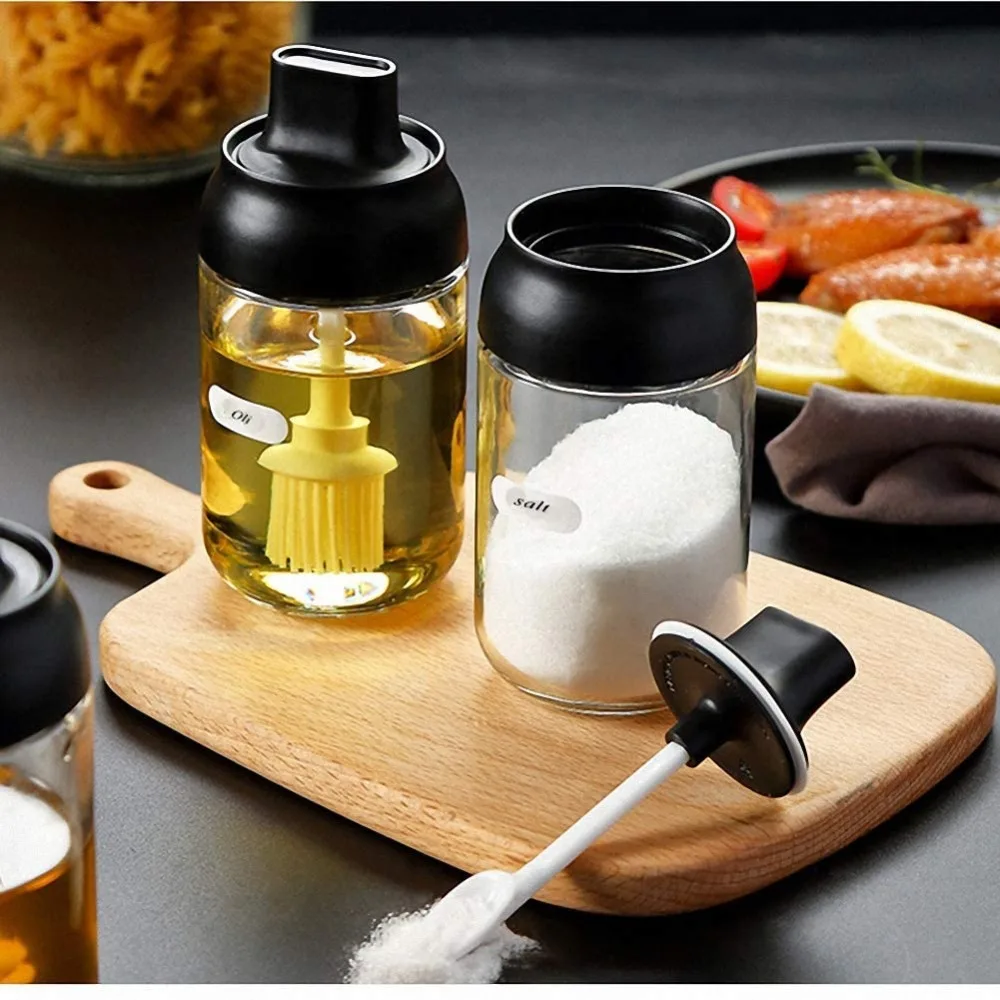 Стеклянный диспенсер для оливкового масла бутылки специй банки ложка приправ