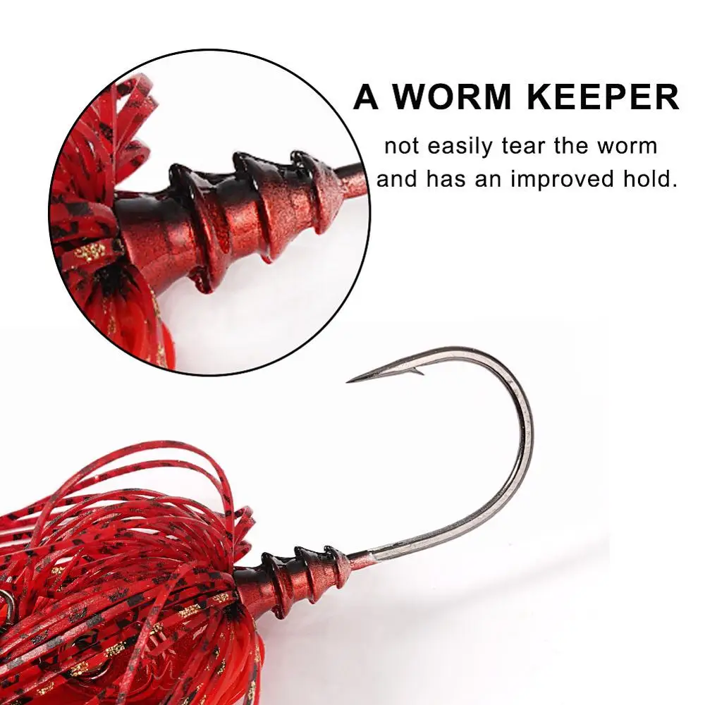SUNMILE Fishing Chatterbait 16g Jig Hook SpinnerBaits Buzzbait With MUSTAD Hook for Bass Pike Tiger Muskie Metal Jig Lure