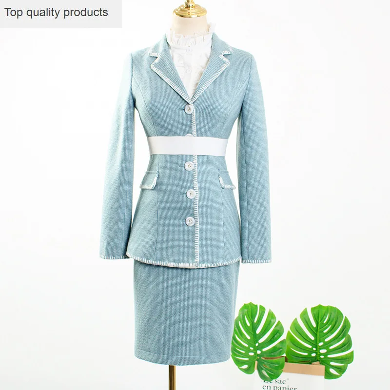 2020 корейский драматический комплект из двух предметов Женский блейзер юбка 2