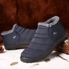 Мужские зимние ботинки без шнуровки, черные теплые меховые кроссовки, водонепроницаемые ботильоны, обувь для снега, 2021