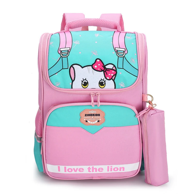 Школьный рюкзак для девочек и мальчиков, водонепроницаемый, с изображением кота