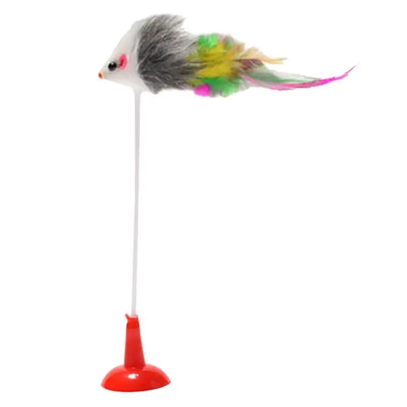 Забавная игрушка для кошек на присоске Весенняя искусственная мышь Дразнилка