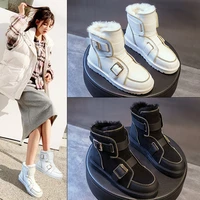 koovan warm fur winter women boots 2021 new trend winters locomotive snow boots female short cotton shoes for girls fashion