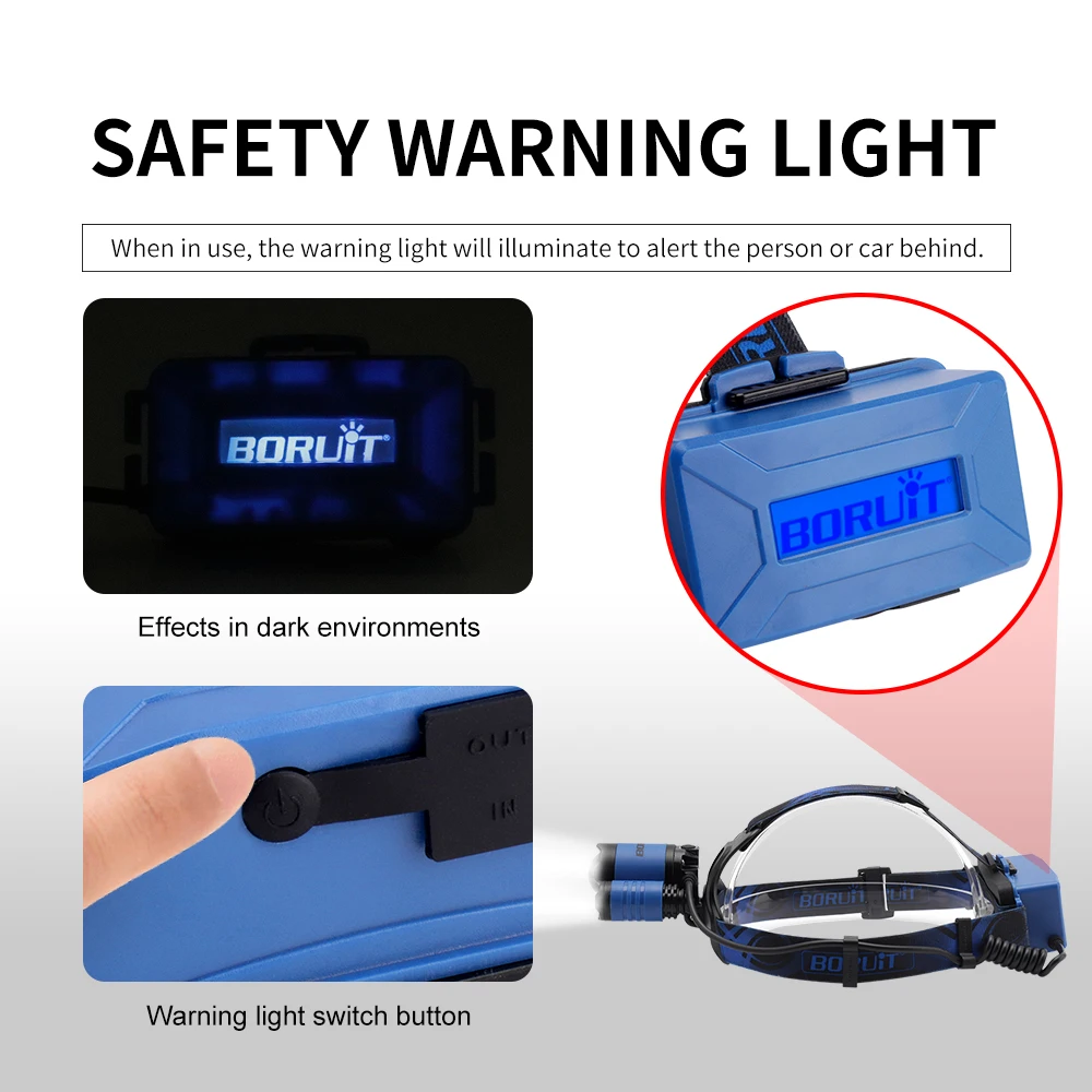 BORUiT B22 XM L2 + XPE синий светильник светодиодный налобный фонарь 4 Режим