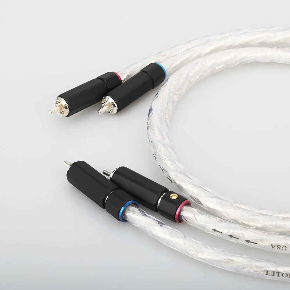 Аудиокабель Hi-Fi RCA штекер аудиокабеля Liton с посеребренным двойным фильтром кольцо