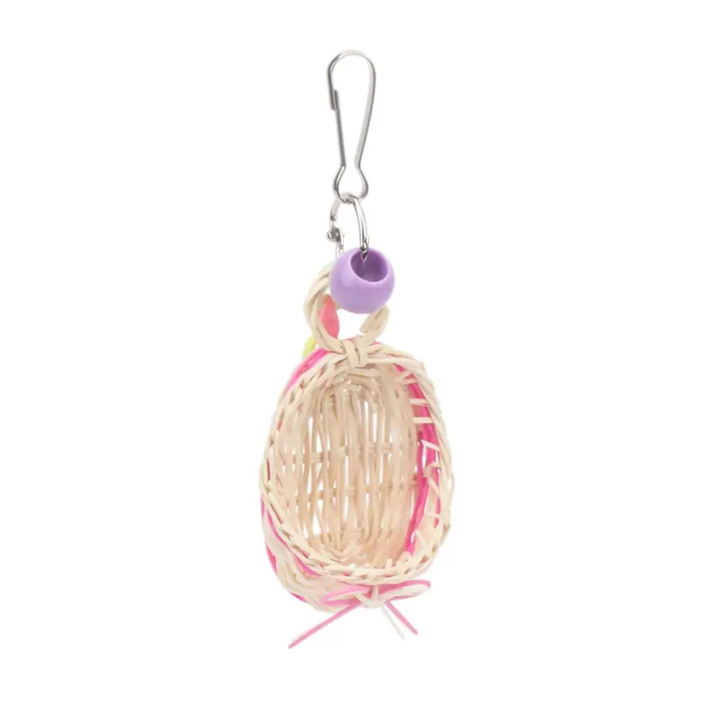 Bird Parrot Bell Toy Rattan Plaited Slipper Style Swing for Small Medium Birds | Дом и сад
