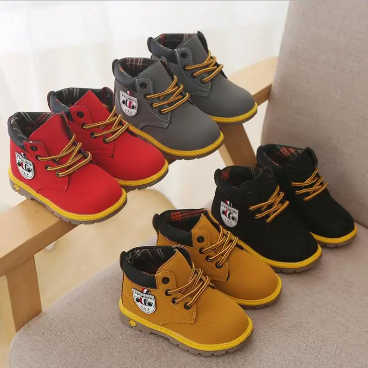 

Size 21-30 Children Outdoor Martin Boots Boys Wear-resistant Shoes Baby Breathable Lightweight Shoes Girls Mid-cut Short Boots