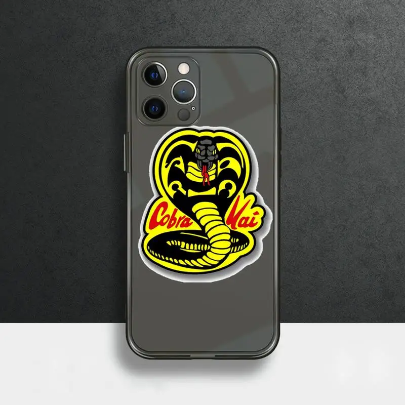 

cobra kai snake Phone Case for iPhone 11 12 pro mini 7 8 Plus X XS XR Max Black transparent clear shell