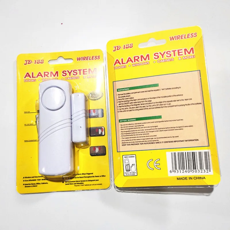 

Door Window Sensor Wireless Burglar Alarm with Magnetic Sensor Home Safety Wireless Longer System Security Device