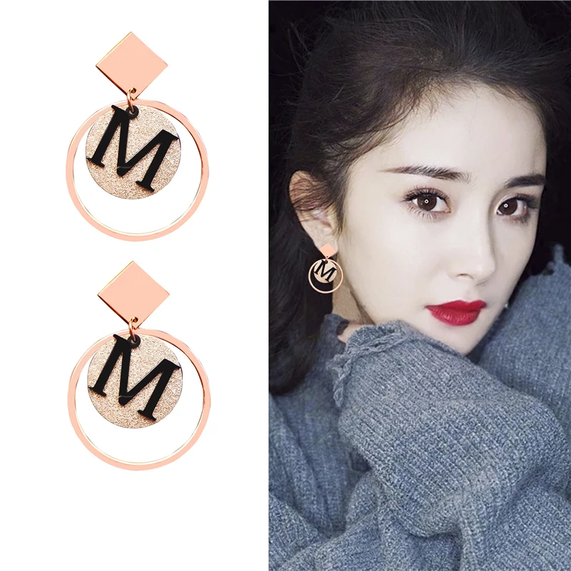 Новое поступление изящные серьги M висячие с рисунком для женщин и девушек
