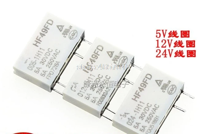 

10pcs/lot new HF relay HF49FD-005-1H11 HF49FD-012-1H11 HF49FD-024-1H11 replace PA1A JZC-49F HF49F 1H1 5A 250VAC 4pin
