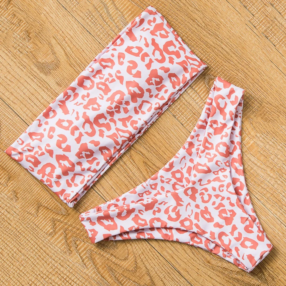 Набор бикини с цветочным рисунком сексуальный купальник бандо женский