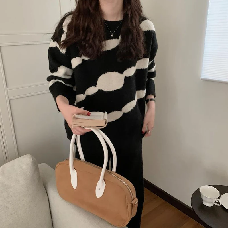 

Alien Kitty Women Sweaters Printing Tops Pullovers Sweet Retro Chic O-neck Knitted Elegant Loose 2021 New Spring Casual Clothe