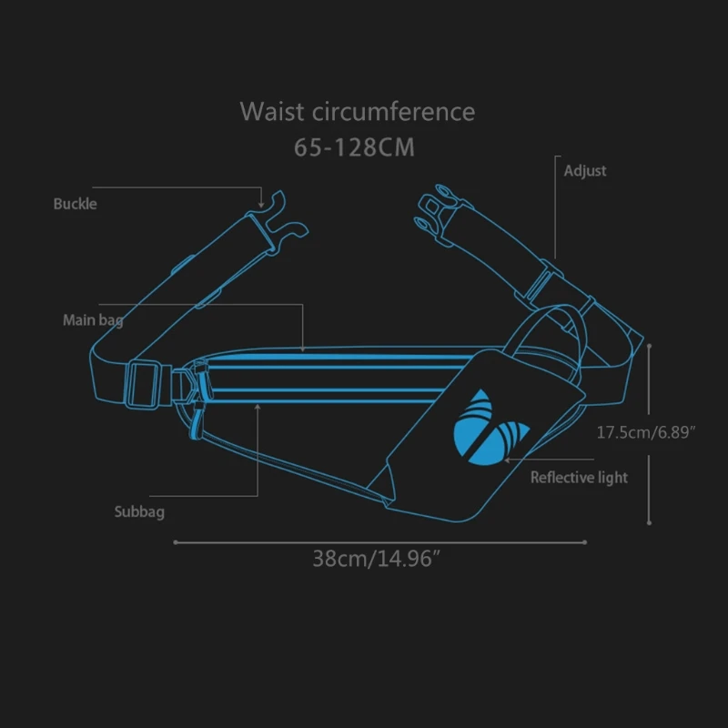 

2021 New Unisex Waist Bag Sports Belt Waist Pouch Waterproof Holder Running Waist Bag