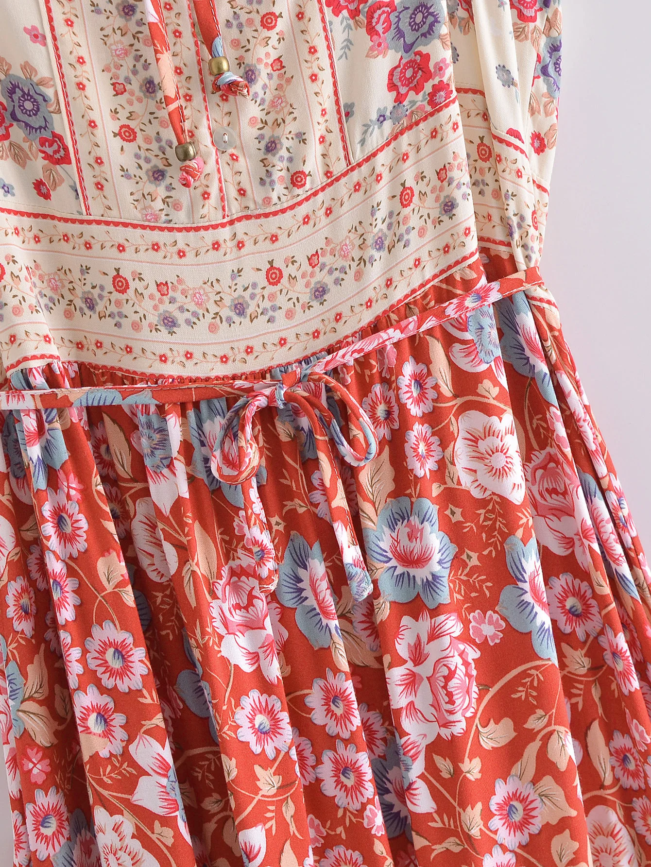

Summer New Arrival Lady Spaghetti Strap Skirt Flower Design Straight Ankle-length Skirt Casual Style Sleeveless Full Skirt