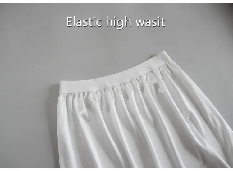 Тонкая внутренняя юбка американка белая Защитная Нижняя Hanfu 70 см 105 длинная для