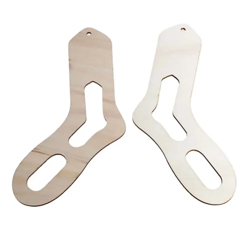 

10PCs Natural Color Wood Socks forms Model Hollow Handmade Knitting Socks Blocker for Beginner Kids Children 4.5-5inch Gift Idea