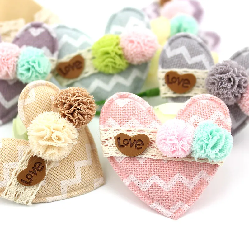 

15 шт., 4,5*4,5 см, волнистые полоски в форме сердца с шариком, мягкая аппликация для детей, фотоаксессуары, оптовая продажа