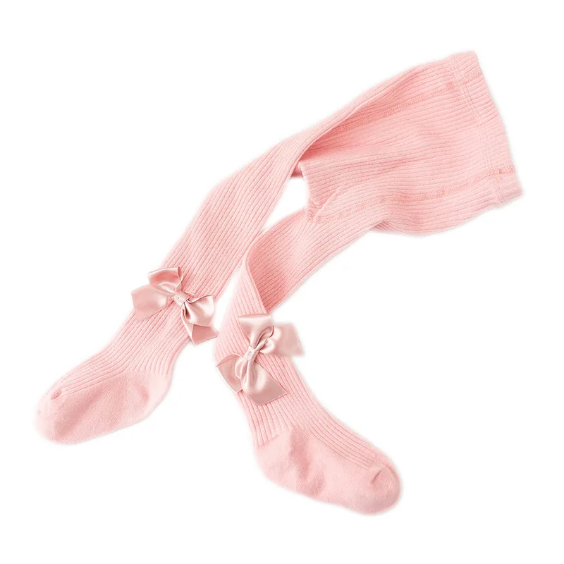 

2021 Spring new children's pantyhose bowknot white baby one piece medium thick western style girl's Leggings