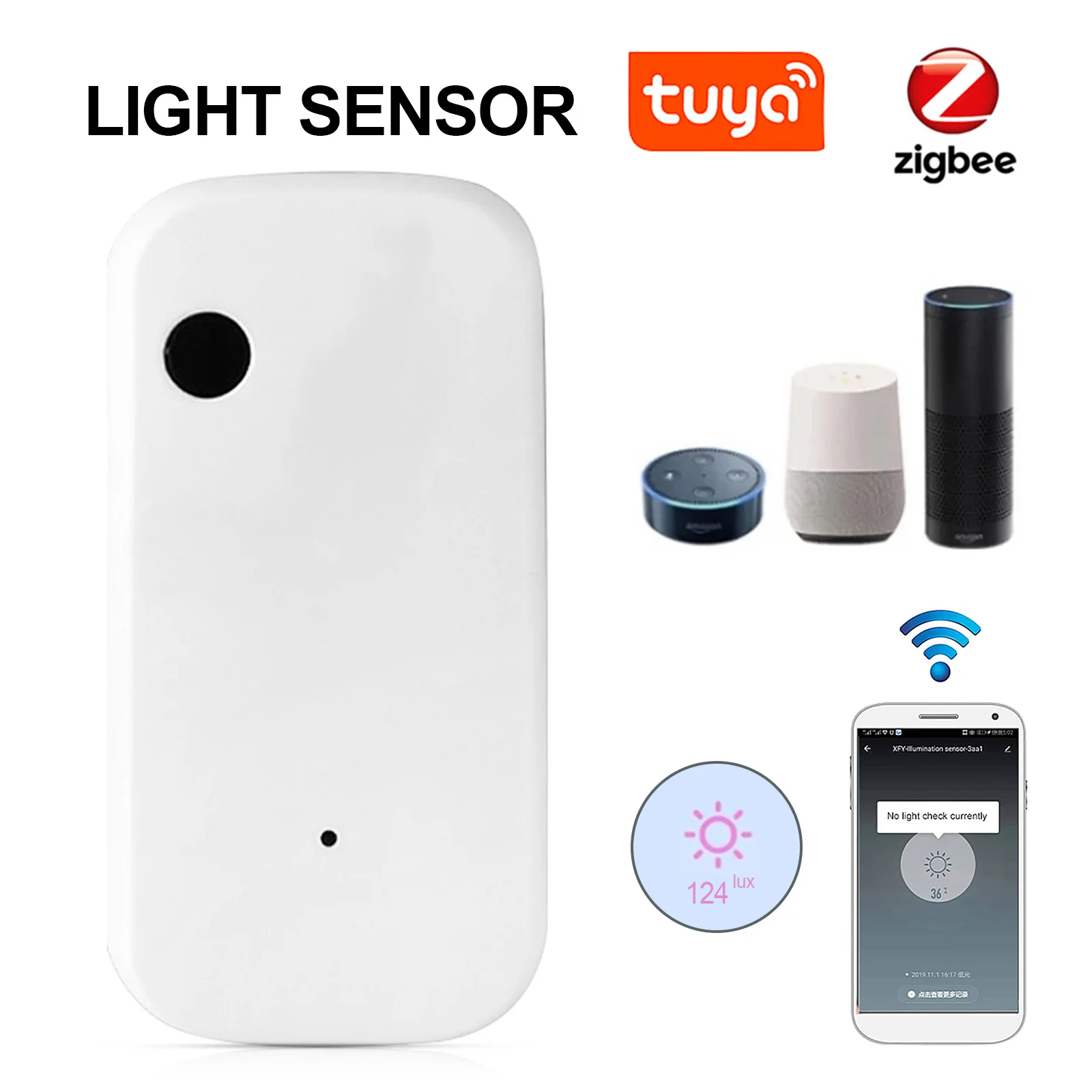 

Light Sensor Working with Smart Life App Linkage Intelligence Illumination Sensor Powered by TuYa ZigBee Light Sensor Smart Home