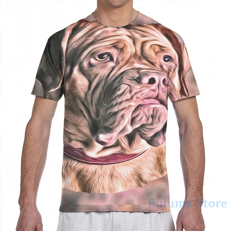 Мужская/Женская Бордовая футболка Dogue модная со сплошным принтом для мальчиков и