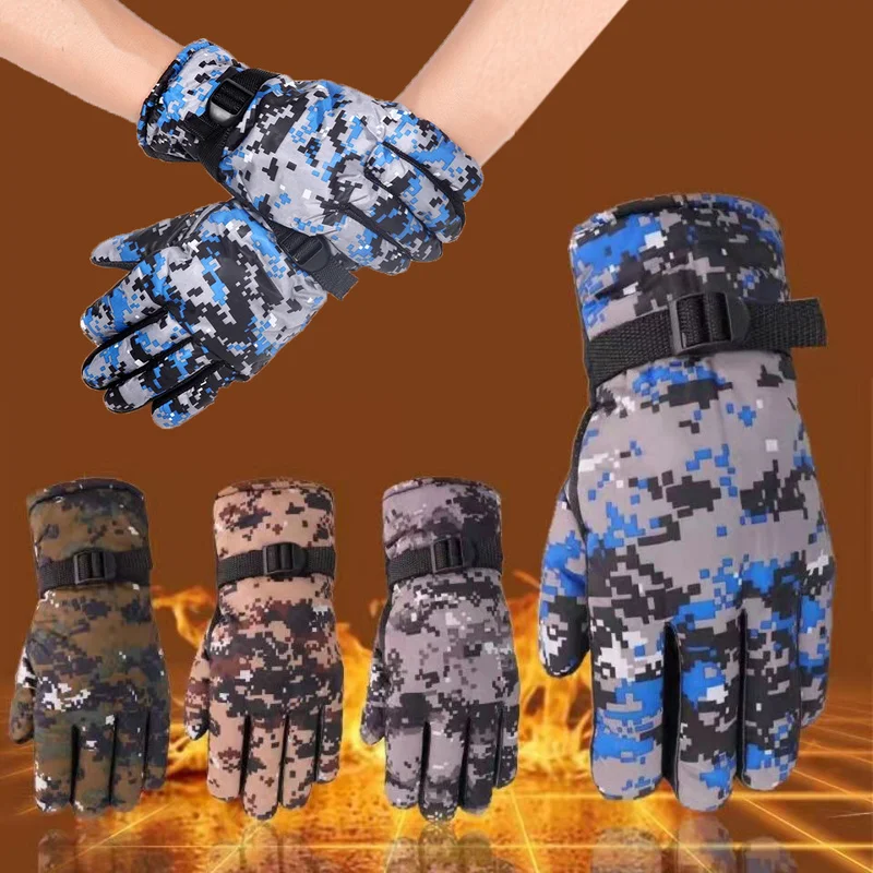

Winter Men Women Camouflage Skiing Gloves Ultralight Waterproof Winter Warm Snowboard Gloves Motorcycle Riding Waterproof Gloves