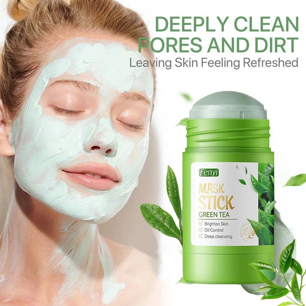

LAIKOU Green Tea Cleansing Mask Purifying Clay Stick Mask Oil Control Skincare Anti-Acne Remove Blackhead Face Mud Mask