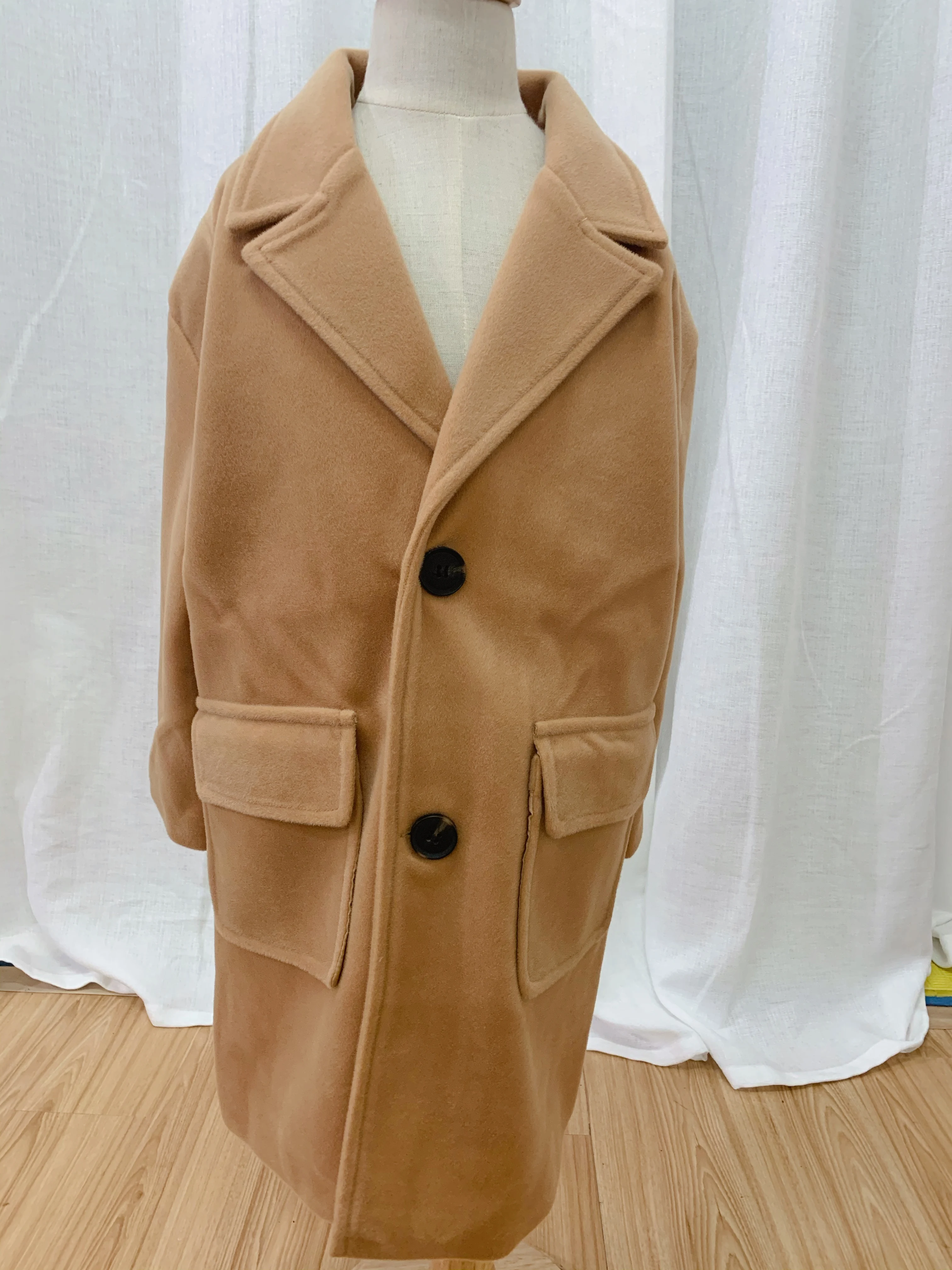 Осенне-зимнее шерстяное пальто для девочек модное высококачественное детская