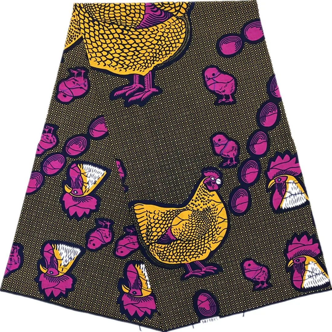 

2021 Latest African Ankara Print Fabric Original High Quality Pagne Wax Print Fabric 100% Cotton African Nigerian Fabric 6yards