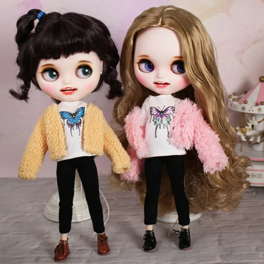 Комплект из 3 предметов костюм куклы одежда меховая куртка с длинным рукавом