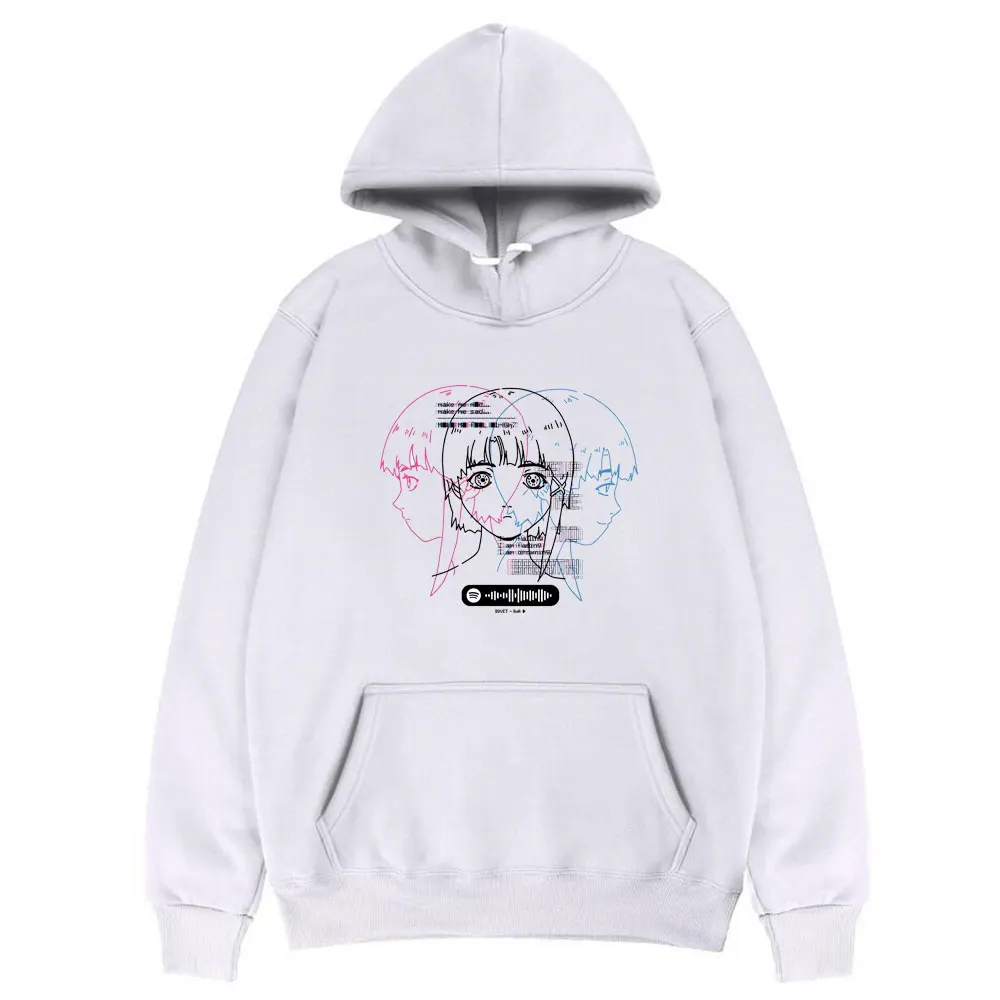 

ASCII Serial Experiments Lain Hoodies Men Glitch Iwakura Manga Weeb Girl Sci Fi Fashion Hoodie Women Oversized Punk Tracksuit