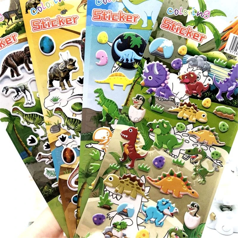 Детские наклейки 4 листа 3D пышные объемные на день рождения девочки мальчика