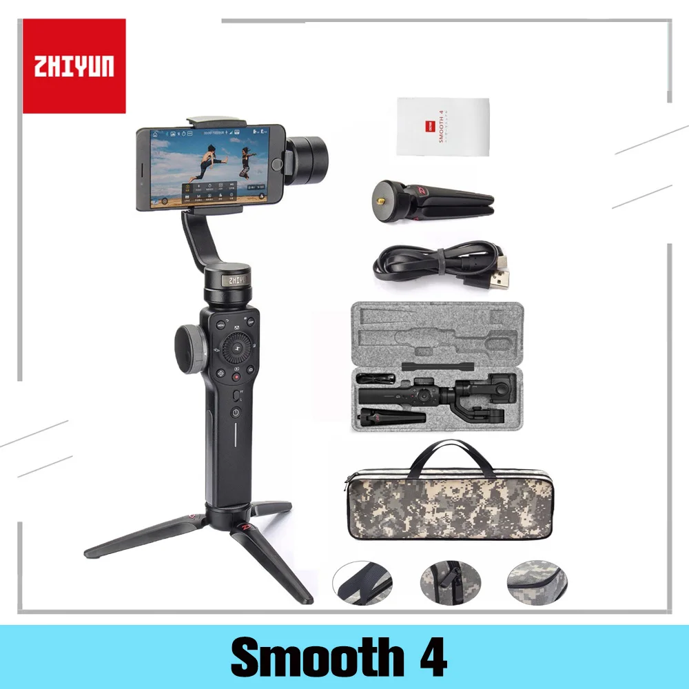 Ручной Стабилизатор Zhiyun Smooth 4 3 осевой шарнирный стабилизатор для смартфона Iphone 8 X