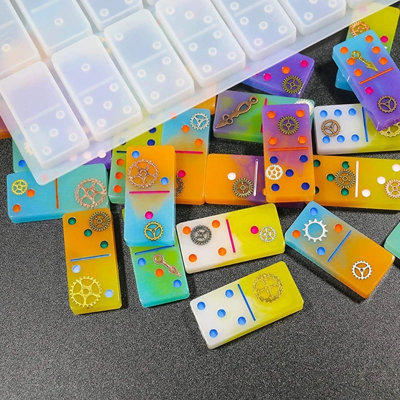 

Dominoes Epoxy Resin Mold Dominoes Storage Box Silicone Mold DIY Crafts Jewelry Storage Case Holder Casting Tools