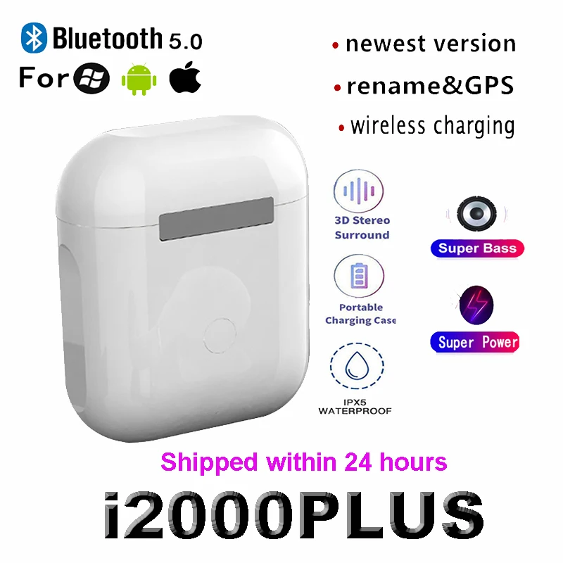 

New i2000 PLUS TWS 1:1 GPS Rename Wireless Bluetooth Headsets PKi7 i11 i14 i15 i16 i18 i30 i10 i20 i1000 PLUS i5000 i90000PRO