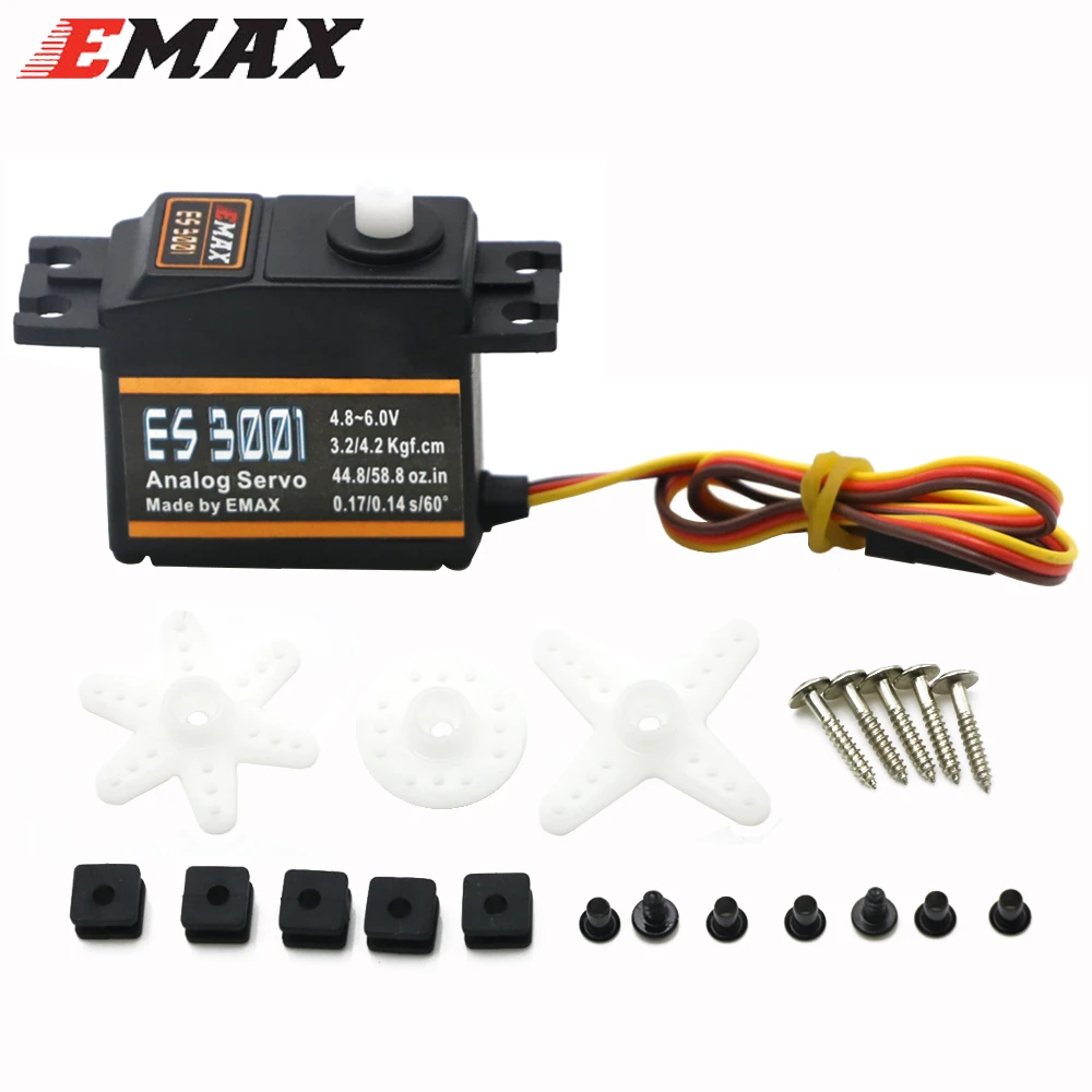RC Servo 4 шт./лот EMAX ES3001 43g стандартный аналоговый сервопривод для вертолета лодки