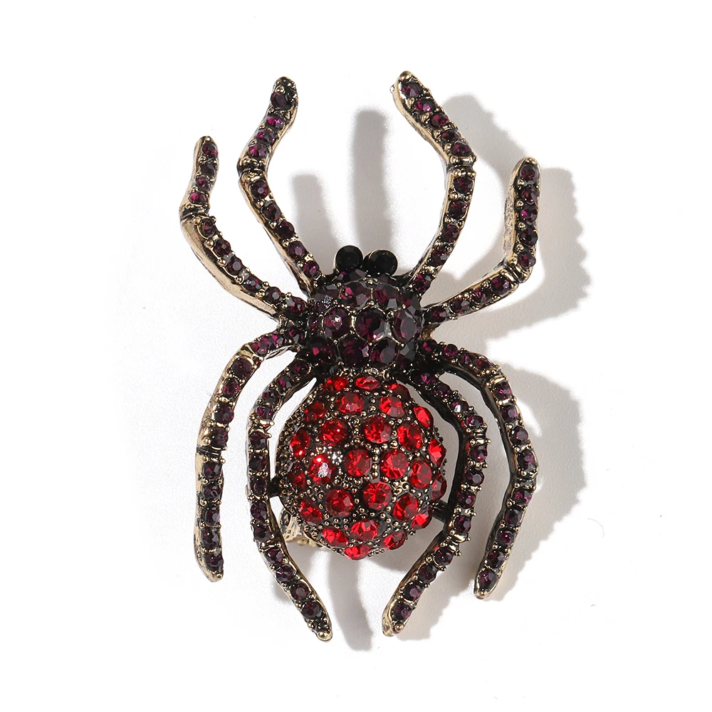 

WYBU Fashion Black Widow Spider Women's Brooch Animal Broche Clothes Jewellery Cuff Hijab Pins Rhinestone Hippocampi Brooch