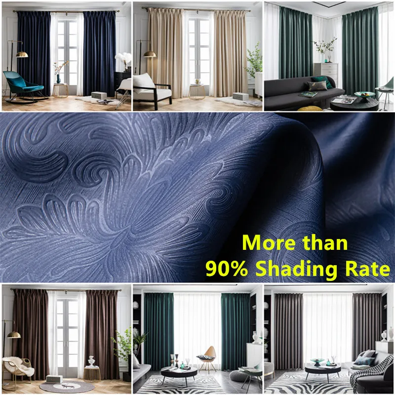Современные сплошные затемненные шторы для гостиной спальни оконные готовые