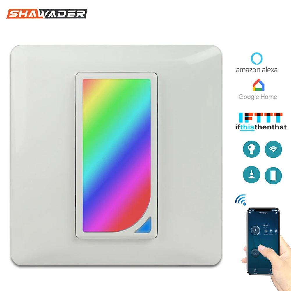 Wi Fi &quotУмный&quot настенный wi fi выключатель RGB светодиодный Ночной светильник