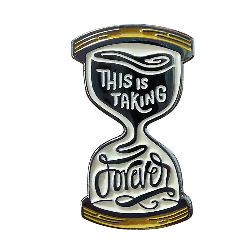 Песочные часы в стиле ретро с надписью Take forever pin | Дом и сад
