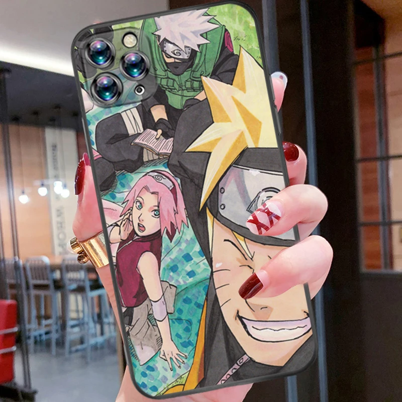 

N-Naruto Kakashi S-Sasuke Phone Case For iPhone 6 6S 7 8 Plus Soft Coque Cellphone Cool Anime Kawaii Mobile Full Protection