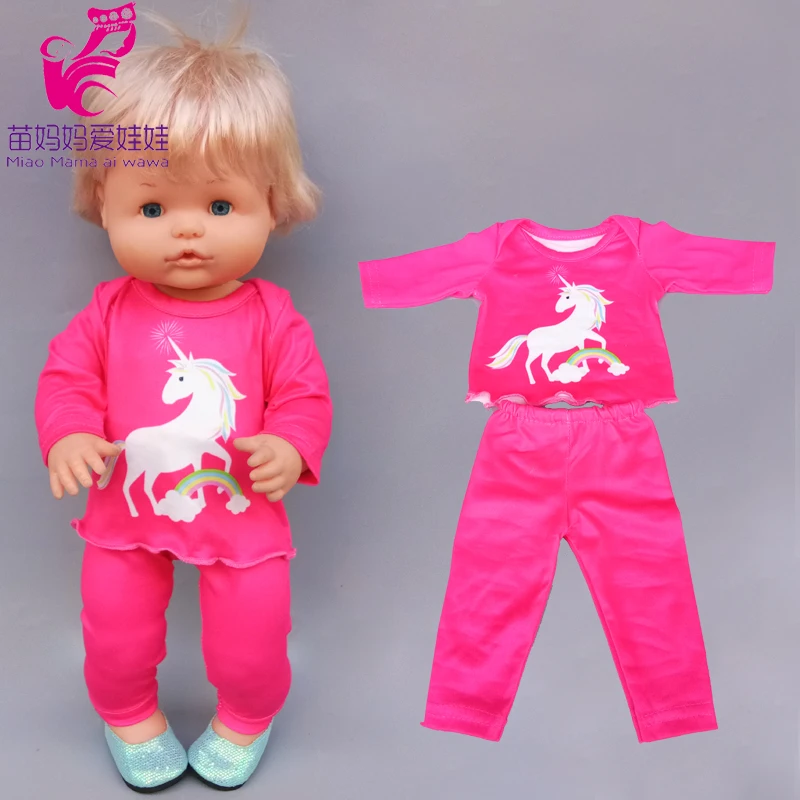 Для куклы Nenuco 42 см комплект пижамы с единорогом Ropa Y Su Hermanita 16 дюймов одежды для