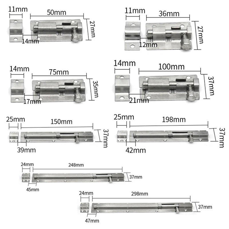Мебельная дверная защелка замок из нержавеющей стали замок-цепочка для